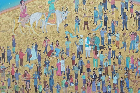 Artist Sanjoy Patra presents Mythical Reflections, a solo exhibition at a city-based art gallery