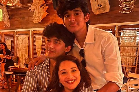 Madhuri Dixit with her boys