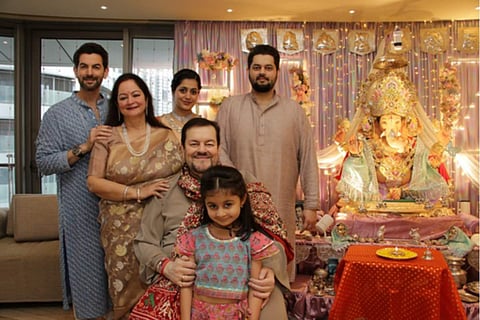 Neil Nitin Mukesh and his family in celebration. | Pic: IANS Photo