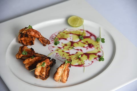 Harrisa spiked prawns