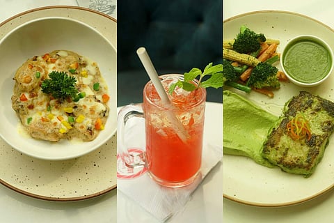 Chicken Melany, Tropical daiquiri and Cilantro Fish