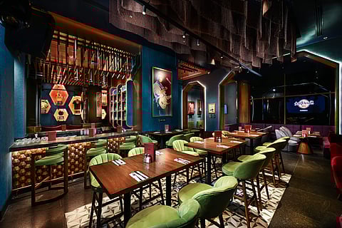 The interior of the Hard Rock Cafe