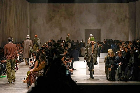 In frame: Models wear creations as part of the men's Fendi Fall-Winter 2024-2025 collection