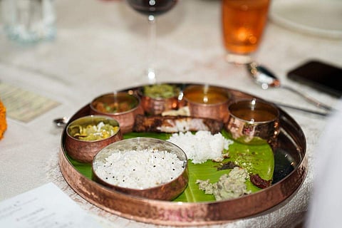In frame: The veg thali at the Chettinad food festival