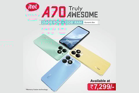 itel launches A70, India’s 1st smartphone with 256GB storage and 12GB (4+8) RAM 