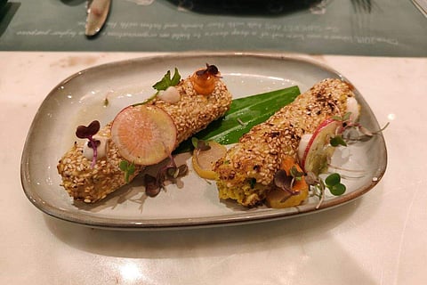 In frame: Prawn Sesame Seekh