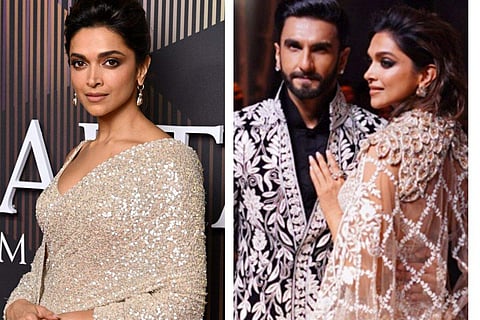 Deepika at BAFTA; (right) Ranveer and Deepika