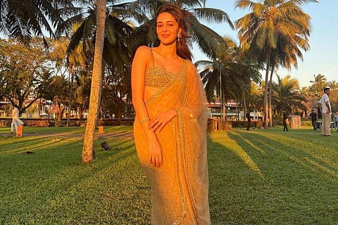 Ananya Panday rocks a scintillating ruffle sari for Rakul Preet Singh's wedding