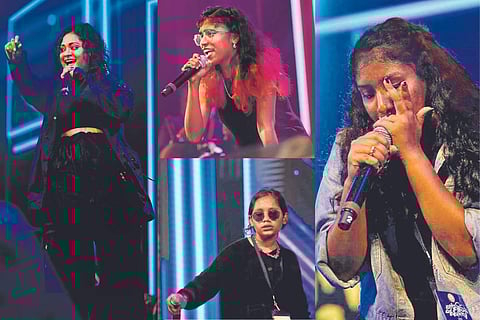 (Clockwise L-R): Raaga Kaatralai, Abisha, Kavi Chikki and Neya