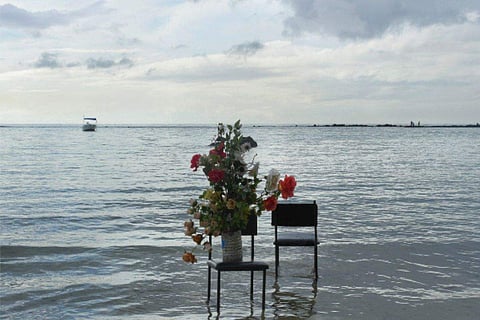 'Sea Watchers', an artwork from the exhibition  'The Sky The Sea The City'