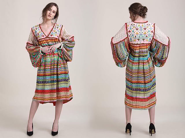 <em>Harlequin embroidered dress</em>