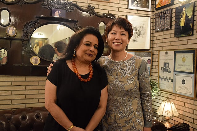 Host Shubha Pal with the US Consul General's wife, Meeryung Hall