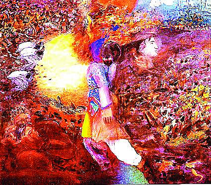 <em>‘Safder and Moloyashree’ (1989), oil on canvas </em>