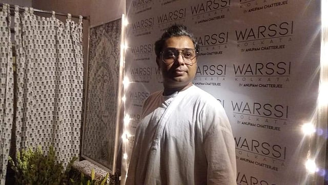 Stylist and fashion designer Anupam Chatterjee at his newly opened style studio, <g class=