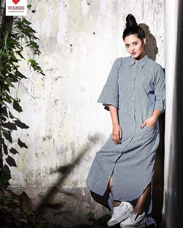 Actor Priyanka Sarkar in an anti-fit dress from <g class=