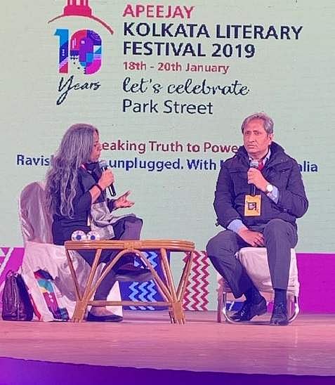 <em>Ravish with Urvashi Butalia at AKLF 2019</em>