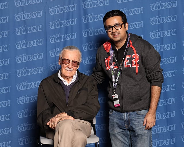 Jatin with Stan Lee at Comic Con NY