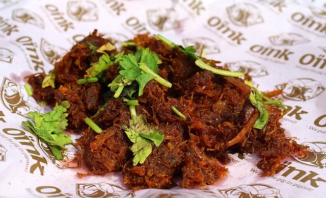 Andhra Shredded Pork at Oink