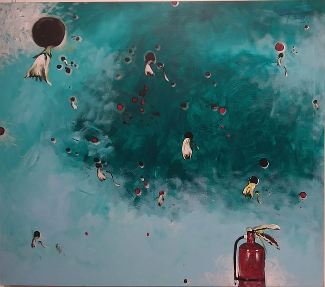 <em>Border 4, (acrylic on canvas) 2019</em>