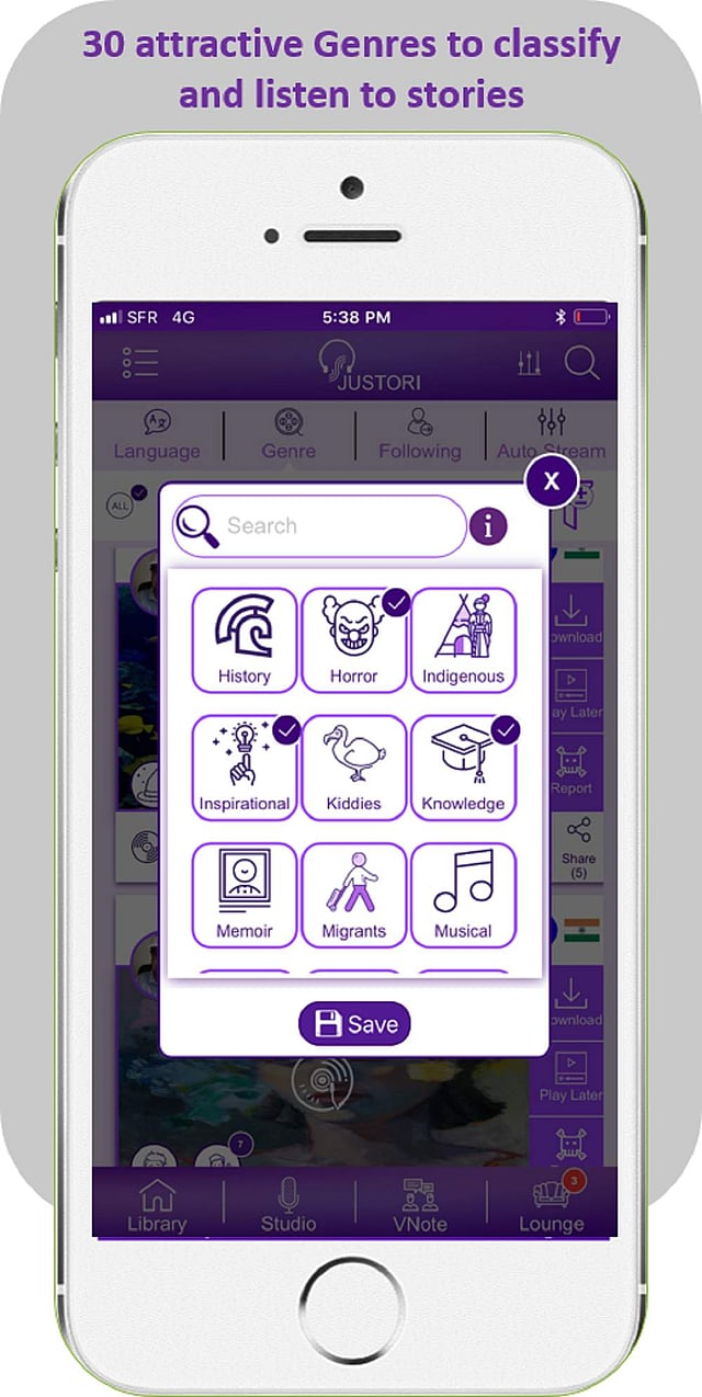 <em>Justori also offers a wide range of genres to choose from</em>