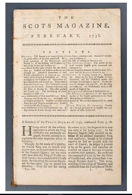<em>The Scots Magazine - Holwell's account of the sufferings in the Black Hole</em>