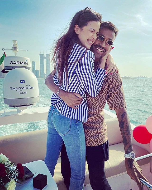 <em>Hardik Pandya and Natasa Stankovic (Photo: IANS)</em>