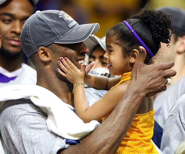 <em>June 14, 2009: Kobe Bryant with his daughter Gianna (Stephen M. Dowell/Orlando Sentinel via AP)</em>