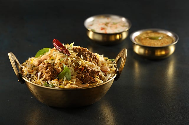 Moplah mock meat biryani