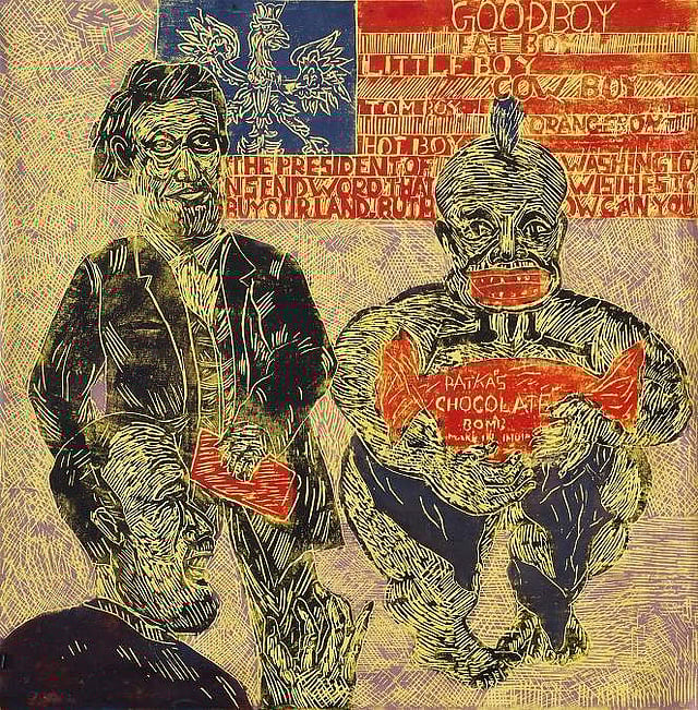 <em>Rajesh Deb, Fat Boy with Red Chocolate (2016/Art Heritage)</em>