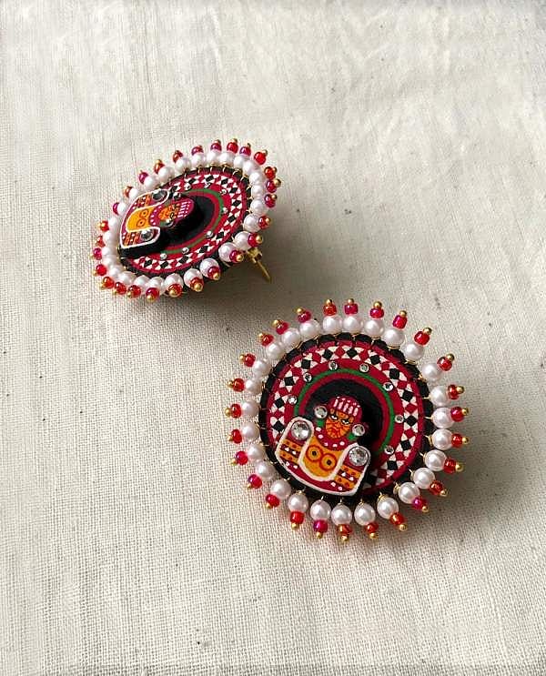 Handpainted earrings from the Theyyam lineup