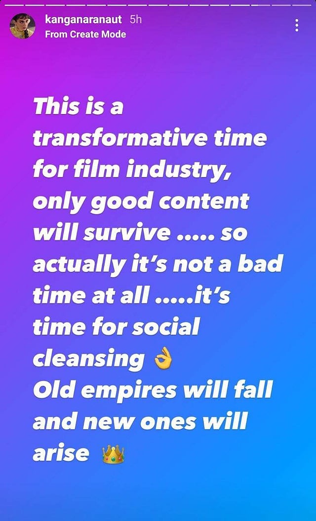 Her recent story on Instagram