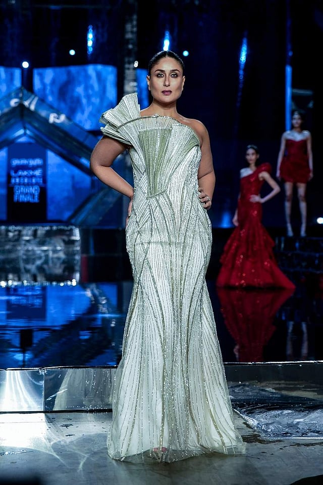 <em>Kareena Kapoor Khan wore an ivory sculpted gown featuring heavy embellishments</em>