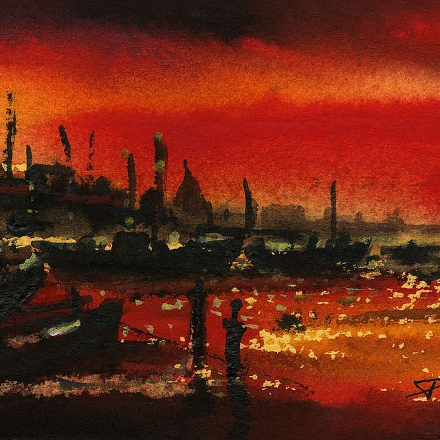 <em>Watercolour on paper by Paresh Maity</em>