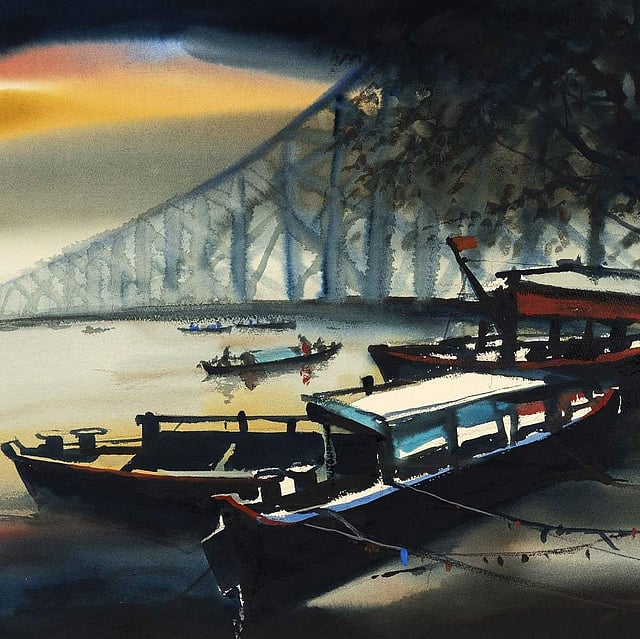 <em>Watercolour on paper by Paresh Maity</em>