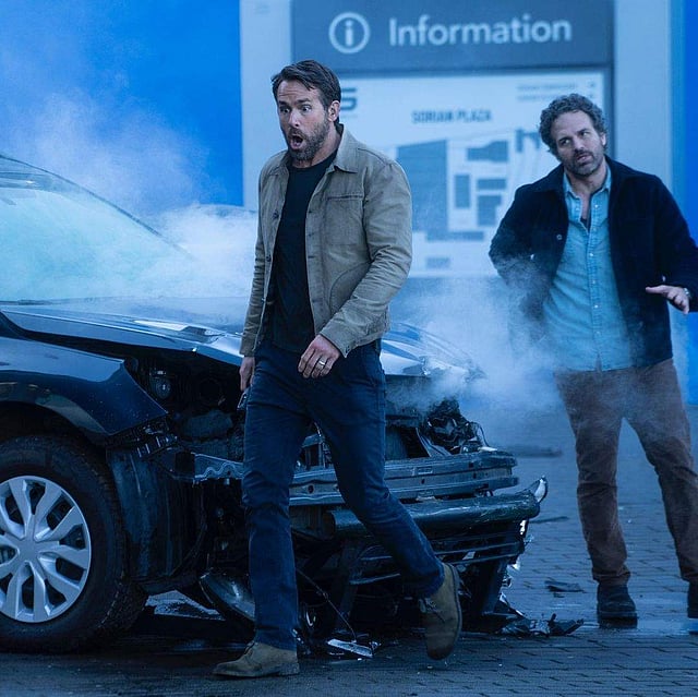 Mark Ruffalo appearing annoyed with Ryan Reynolds