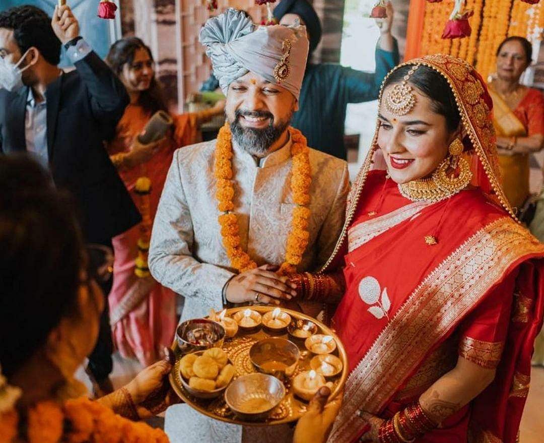 Anand Tiwari and Angira Dhar tied the knot in an intimate ceremony in April, image size:1080x879