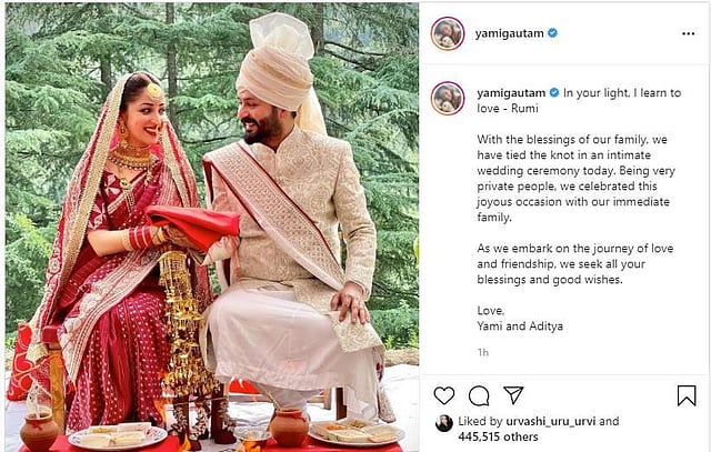Yami ties the knot with Aditya Dhar