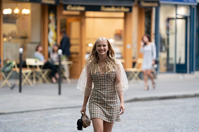 The French diva on the sets of Emily In Paris, Image Courtesy: Netflix