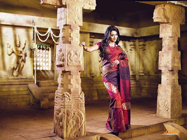 Actress Trisha in a <em>Samudrika Pattu</em> from <em>Pothys</em>