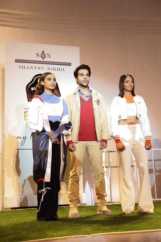 <em>Patralekha, Rajkummar Rao and Harmaanpreet Kaur at the event</em>