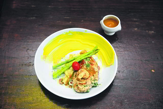 <em>Spinach & feta stuffed chicken</em>