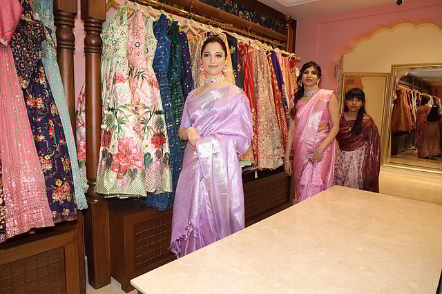 <em>Tamannaah Bhatia and Shiny Ashwin at the Diadem store in Chennai</em>