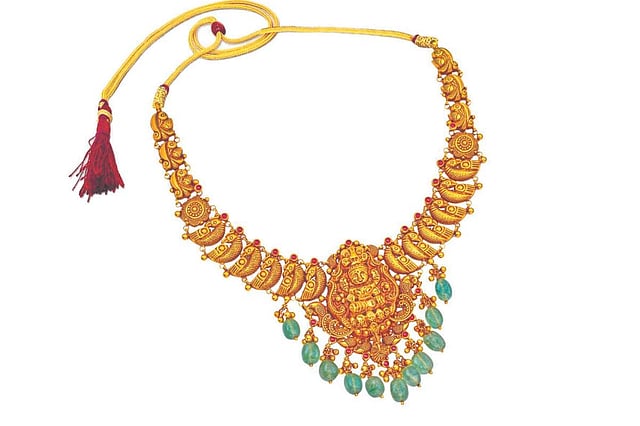<em>Necklace from Navrathan Jewellers' Goddess Lakshmi collection</em>