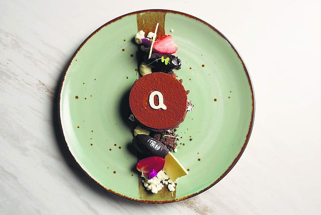 The plating of the dessert was done to perfection