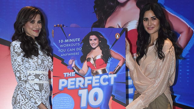 <em>Yasmin Karachiwala and Katrina Kaif at the launch of The Perfect 10</em>