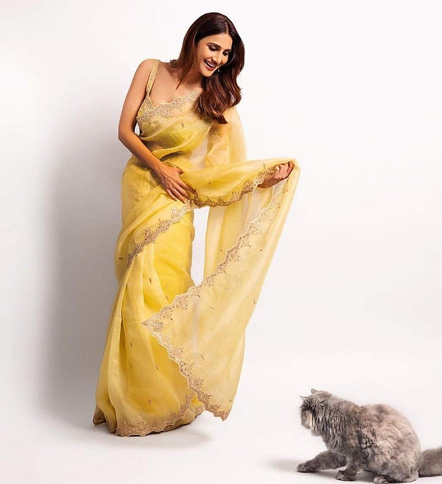 <strong>Just Vaani Kapoor looking great in a yellow sari (Image source: Instagram)</strong>