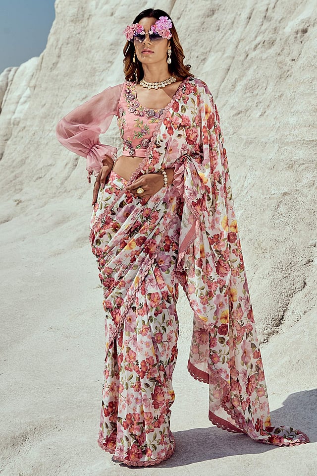 Pre-draped sari