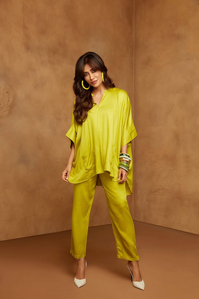Lime green kurta