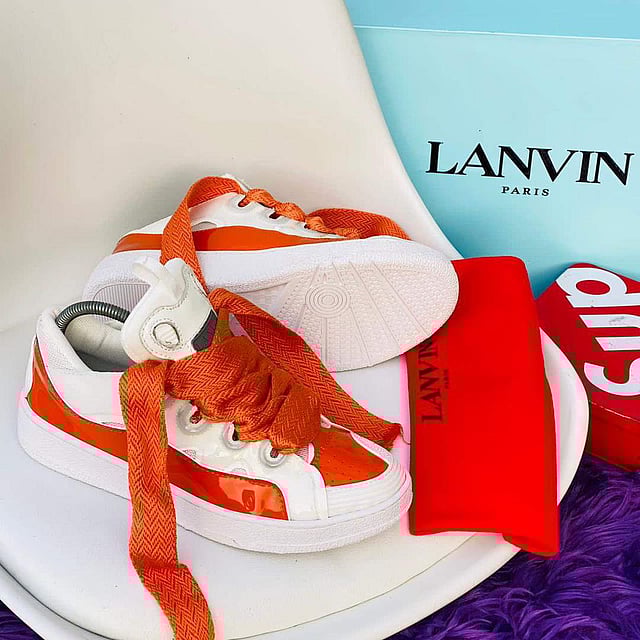 <strong>Lanvin Leather Curb Sneakers</strong>