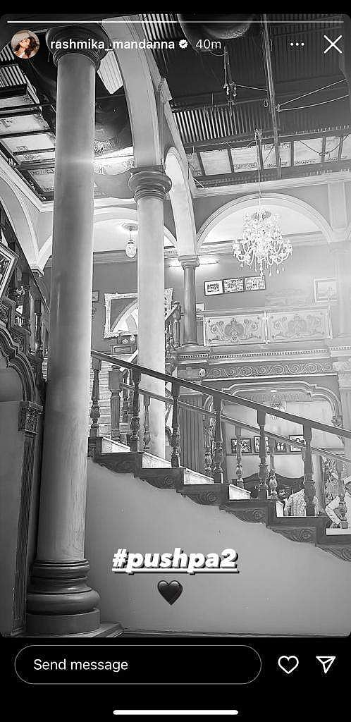 A screengrab of Rashmika's Instagram story